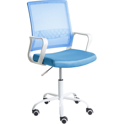 BELIANI Silla De Oficina Moderna Con Altura Ajustable Giratoria Tapizado De Malla Azul Ease BELIANI Silla De Oficina Moderna Con Altura Ajustable Giratoria Tapizado De Malla Azul Ease