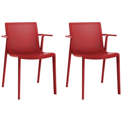 Sillas Con Brazos Beekat Resol Plástico Rojo (pack De 2) Sillas Con Brazos Beekat Resol Plástico Rojo (pack De 2)