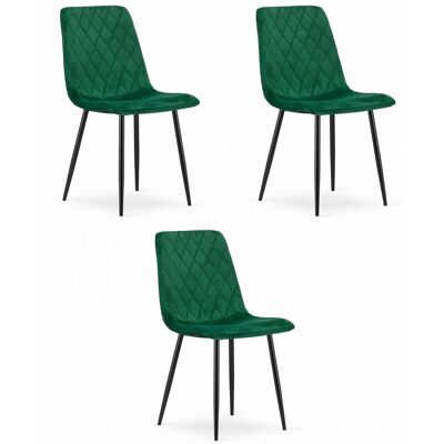 AKORD Silla Turín - Terciopelo Verde Oscuro X 3 AKORD Silla Turín - Terciopelo Verde Oscuro X 3