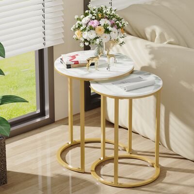 UNHO Nido Round Gold Stone Tops - Mesa UNHO Nido Round Gold Stone Tops - Mesa