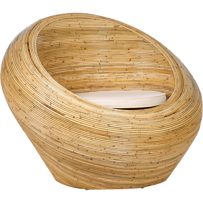 Beliani Silla de jardín Ratán natural Beige - Silla de jardín Beliani Silla de jardín Ratán natural Beige - Silla de jardín