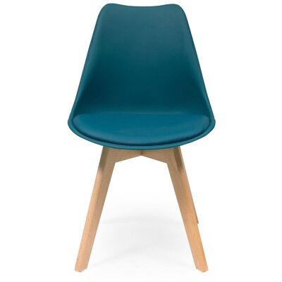 HOMELY Silla De Comedor Day Asiento De Polipropileno Y Patas Madera De Haya Turquesa 90094 HOMELY Silla De Comedor Day Asiento De Polipropileno Y Patas Madera De Haya Turquesa 90094
