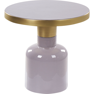 Mesa auxiliar metálica lila Beliani - Oval moderna Mesa auxiliar metálica lila Beliani - Oval moderna