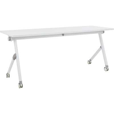Beliani - Escritorio Rectangular Moderno Plegable Con Ruedas Mesa Móvil Portátil Estructura Metálica 180 X 60 Cm Blanco Bendi Beliani - Escritorio Rectangular Moderno Plegable Con Ruedas Mesa Móvil Portátil Estructura Metálica 180 X 60 Cm Blanco Bendi