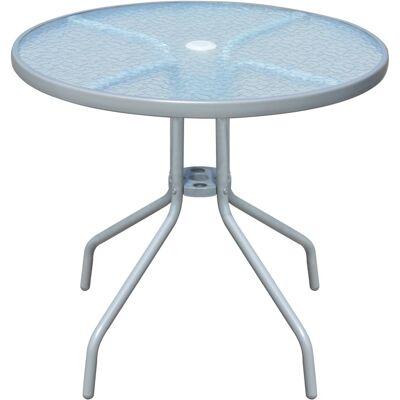 vidaXL Mesa de jardín 80x71 cm Acero redonda gris - Mesa de jardín vidaXL Mesa de jardín 80x71 cm Acero redonda gris - Mesa de jardín