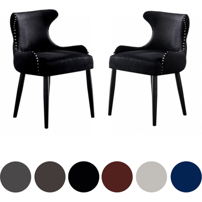 Life Interiors - Juego De 2 Sillas De Comedor De Terciopelo Oxford Lux - Silla Tapizada Para Comedor, Cocina - Negro Life Interiors - Juego De 2 Sillas De Comedor De Terciopelo Oxford Lux - Silla Tapizada Para Comedor, Cocina - Negro