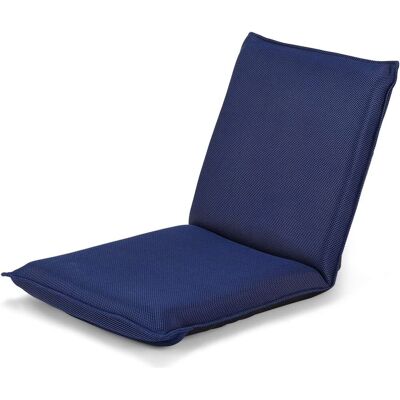 Costway - Silla Plegable De Suelo, Silla Relax, Silla De Piso Con Respaldo Ajustable De 6 Posiciones (azul Marino) Costway - Silla Plegable De Suelo, Silla Relax, Silla De Piso Con Respaldo Ajustable De 6 Posiciones (azul Marino)