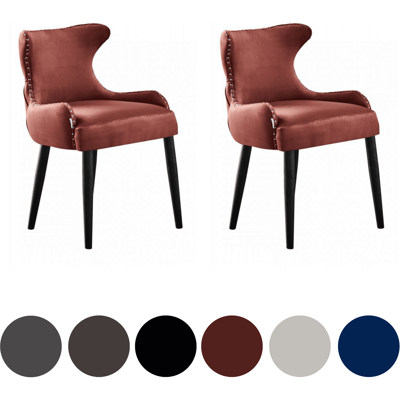 LIFE INTERIORS Juego De 2 Sillas De Comedor De Terciopelo Oxford Lux - Silla Tapizada Para Comedor, Cocina - Rojo LIFE INTERIORS Juego De 2 Sillas De Comedor De Terciopelo Oxford Lux - Silla Tapizada Para Comedor, Cocina - Rojo
