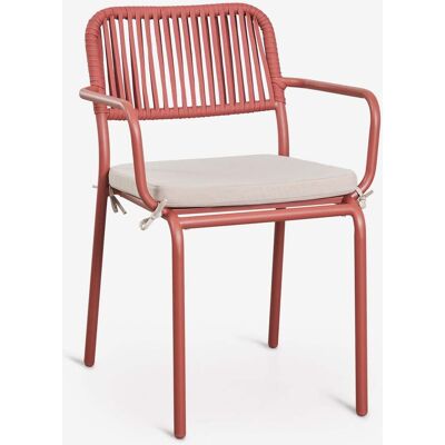 Pack De 4 Sillas De Comedor Apilables Con Reposabrazos En Cuerda Trenzada Arhiza Sklum Pack De 4 Sillas De Comedor Apilables Con Reposabrazos En Cuerda Trenzada Arhiza Sklum