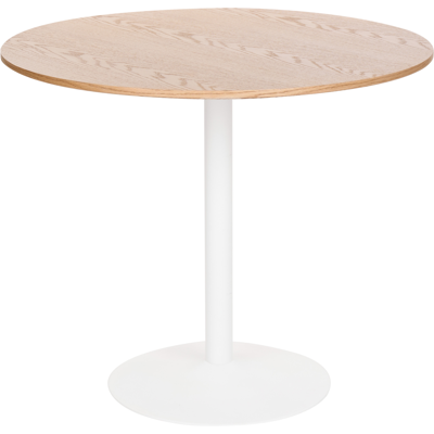 BELIANI Mesa De Comedor Y Cocina Redonda Estilo Boho Tablero De Mdf Ø 90 Cm Base De Hierro Con Acabado En Pintura En Polvo Chapa Roble Claro Tino BELIANI Mesa De Comedor Y Cocina Redonda Estilo Boho Tablero De Mdf Ø 90 Cm Base De Hierro Con Acabado En Pintura En Polvo Chapa Roble Claro Tino
