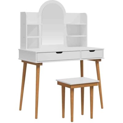 Conjunto De Mesa De Tocador Fauske 5 Pcs Blanco Vidaxl Conjunto De Mesa De Tocador Fauske 5 Pcs Blanco Vidaxl