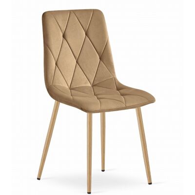 AKORD Silla Libra - Terciopelo Marrón / Patas Color Madera X 1 AKORD Silla Libra - Terciopelo Marrón / Patas Color Madera X 1