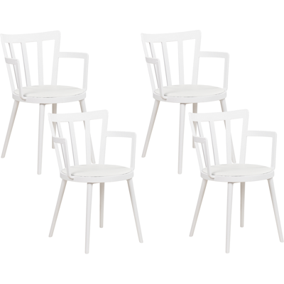 Conjunto de Sillas de Comedor Blancas de Material Sintético - Estilo Moderno Minimalista Conjunto de Sillas de Comedor Blancas de Material Sintético - Estilo Moderno Minimalista