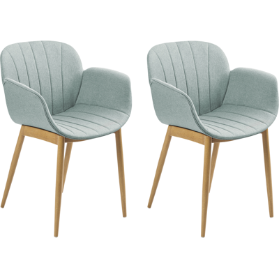 Beliani - Conjunto De 2 Sillas Verde Menta Madera Clara Poliéster Comedor Alice Beliani - Conjunto De 2 Sillas Verde Menta Madera Clara Poliéster Comedor Alice