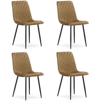 AKORD Silla Turín - Terciopelo Marrón / Patas Negras X 4 AKORD Silla Turín - Terciopelo Marrón / Patas Negras X 4