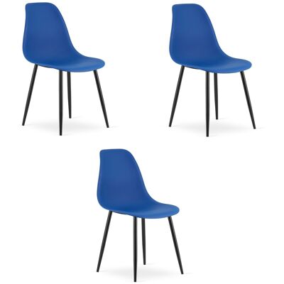 AKORD Silla Wat Azul / Patas Negras X 3 AKORD Silla Wat Azul / Patas Negras X 3
