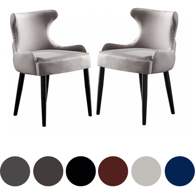 Life Interiors - Juego De 2 Sillas De Comedor De Terciopelo Oxford Lux - Silla Tapizada Para Comedor, Cocina - Gris Claro Life Interiors - Juego De 2 Sillas De Comedor De Terciopelo Oxford Lux - Silla Tapizada Para Comedor, Cocina - Gris Claro