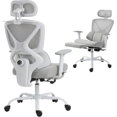 JHY DESIGN Silla De Oficina Ergonómica, Silla De Escritorio Con Soporte Lumbar Dinámico Adaptativo, 73x75x120-128cm, Gris JHY DESIGN Silla De Oficina Ergonómica, Silla De Escritorio Con Soporte Lumbar Dinámico Adaptativo, 73x75x120-128cm, Gris