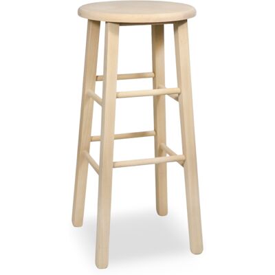 Okaffarefatto - Taburete De Bar En Madera Para Pintar H 68 Cm Asiento Redondo Con Patas Rectas Okaffarefatto - Taburete De Bar En Madera Para Pintar H 68 Cm Asiento Redondo Con Patas Rectas