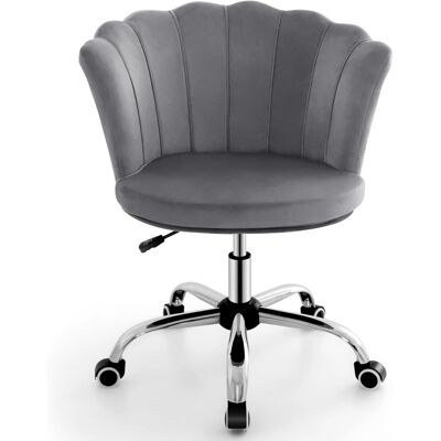 Costway Silla Tocador, Altura Ajustable 74-82 Cm, Sillas Escritorio Terciopelo Tapizado Con Ruedas Universales, Silla Escritorio Giratorio Oficina Dormotorio, Carga 150kg (gris) Costway Silla Tocador, Altura Ajustable 74-82 Cm, Sillas Escritorio Terciopelo Tapizado Con Ruedas Universales, Silla Escritorio Giratorio Oficina Dormotorio, Carga 150kg (gris)