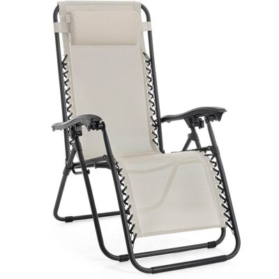 BIZZOTTO Silla Plegable Wayne Gris Claro - 163x65x110 Cm BIZZOTTO Silla Plegable Wayne Gris Claro - 163x65x110 Cm