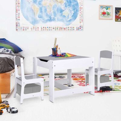 Vidaxl Mesa Infantil Con 2 Sillas Mdf Blanco Vidaxl Mesa Infantil Con 2 Sillas Mdf Blanco