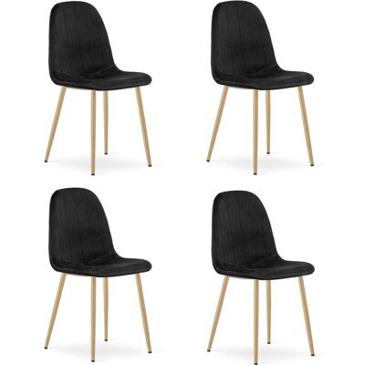 AKORD Silla Padva - Terciopelo Negro / Patas De Roble X 4 AKORD Silla Padva - Terciopelo Negro / Patas De Roble X 4