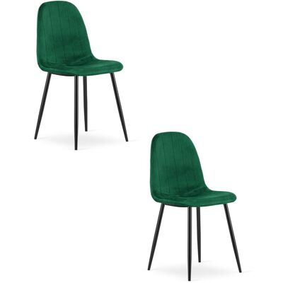 AKORD Silla Padva - Terciopelo Verde / Patas Negras X 2 AKORD Silla Padva - Terciopelo Verde / Patas Negras X 2