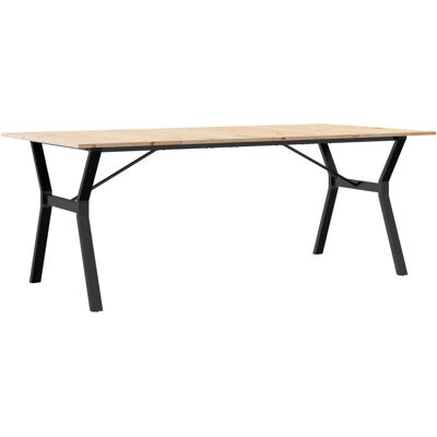 vidaXL Mesa Y-Frame para Comer - Pino Macizo y Acero - 200x100cm vidaXL Mesa Y-Frame para Comer - Pino Macizo y Acero - 200x100cm