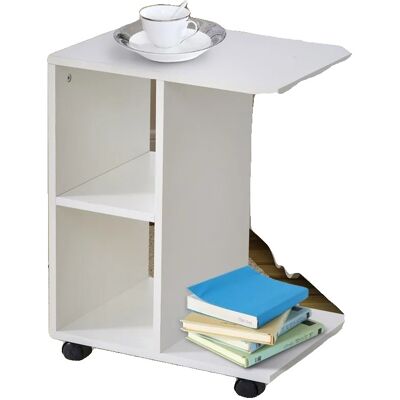 OEM Mesa De Centro De Madera, 45 Cm X 35 Cm X 58 Cm, Diseño En Forma De C, Estantes Integrados, Fácil De Mover. OEM Mesa De Centro De Madera, 45 Cm X 35 Cm X 58 Cm, Diseño En Forma De C, Estantes Integrados, Fácil De Mover.