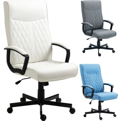 JHY DESIGN Silla De Oficina Con Respaldo Alto, Altura E Inclinación Regulables, 65 X 65 X 102-112,5 Cm, Color Blanco Roto. JHY DESIGN Silla De Oficina Con Respaldo Alto, Altura E Inclinación Regulables, 65 X 65 X 102-112,5 Cm, Color Blanco Roto.