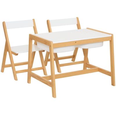 Escritorio Infantil Bako Con 2 Sillas Y 2 Cajones, Blanco - Atmosphera Créateur D'Intérieur Escritorio Infantil Bako Con 2 Sillas Y 2 Cajones, Blanco - Atmosphera Créateur D'Intérieur