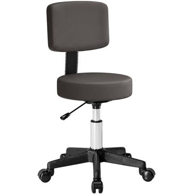 JHY DESIGN Taburete De Masaje Giratorio Regulable En Altura Con Ruedas Y Respaldo Ergonómico, Color Gris. JHY DESIGN Taburete De Masaje Giratorio Regulable En Altura Con Ruedas Y Respaldo Ergonómico, Color Gris.