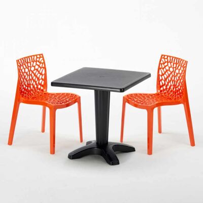 Grand Soleil - Juego de Mesa y Sillas - 70x70cm - Naranja Grand Soleil - Juego de Mesa y Sillas - 70x70cm - Naranja