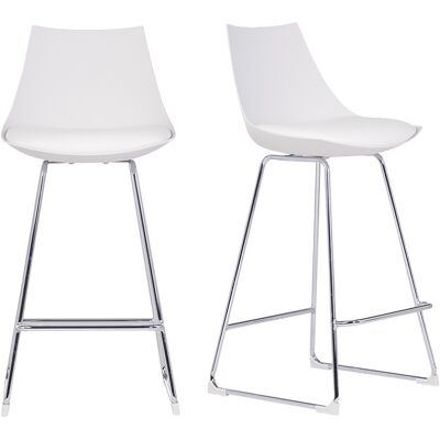 Miliboo - Taburetes De Bar Modernos Blancos 65 Cm (lote De 2) June Miliboo - Taburetes De Bar Modernos Blancos 65 Cm (lote De 2) June