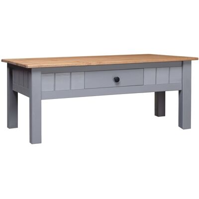 vidaXL Mesa de café de madera de pino - Gris - Muebles de sala vidaXL Mesa de café de madera de pino - Gris - Muebles de sala