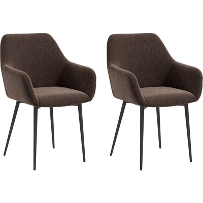 JHY DESIGN Juego De 2 Sillas De Comedor Nórdicas Con Reposabrazos Curvos, Tapizadas En Terciopelo, 54 X 57 X 80 Cm, Color Marrón. JHY DESIGN Juego De 2 Sillas De Comedor Nórdicas Con Reposabrazos Curvos, Tapizadas En Terciopelo, 54 X 57 X 80 Cm, Color Marrón.