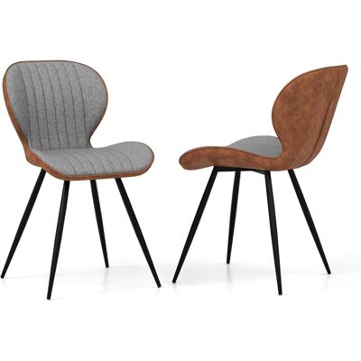 Juego De 2 Sillas De Comedor, Sillas De Cocina Con Respaldo Curvo, Asiento En Forma De U Y Patas De Metal, Sillas De Salón Moderna Tapizada Sin Brazos, Capacidad De 150 Kg - Costway Juego De 2 Sillas De Comedor, Sillas De Cocina Con Respaldo Curvo, Asiento En Forma De U Y Patas De Metal, Sillas De Salón Moderna Tapizada Sin Brazos, Capacidad De 150 Kg - Costway