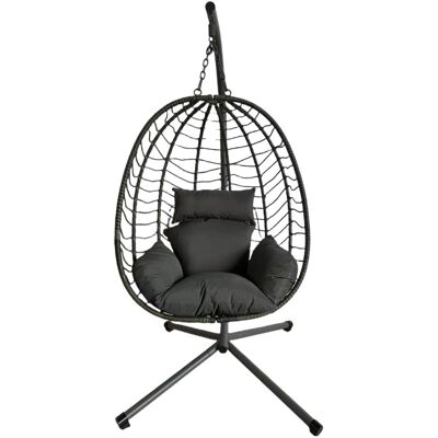 Signes Grimalt - Silla De Suelo Muebles Silla Colgante Mueble Auxiliar Negro 90x110x60cm 35021 Signes Grimalt - Silla De Suelo Muebles Silla Colgante Mueble Auxiliar Negro 90x110x60cm 35021
