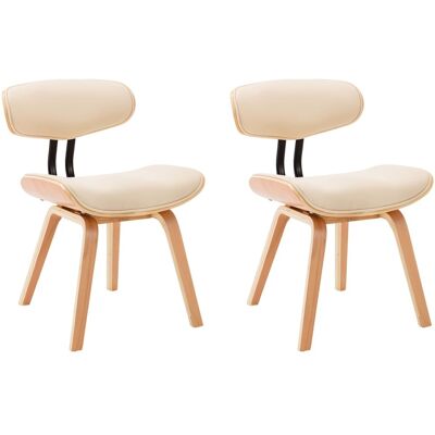 Maisonchic Modelo - Sillas de comedor de madera curvada y cuero sintético - 2 unidades Maisonchic Modelo - Sillas de comedor de madera curvada y cuero sintético - 2 unidades