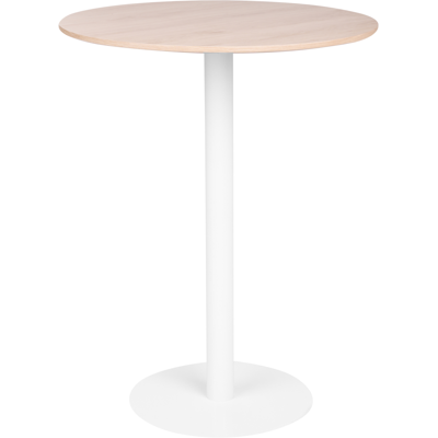 BELIANI Mesa Alta De Bar Con Base De Metal Y Tablero De Mdf 80 X 80 Cm Cocina Marrón Claro Y Blanco Morella BELIANI Mesa Alta De Bar Con Base De Metal Y Tablero De Mdf 80 X 80 Cm Cocina Marrón Claro Y Blanco Morella