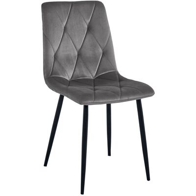 AKORD Silla Libra - Terciopelo Gris Oscuro / Patas Negras X 1 AKORD Silla Libra - Terciopelo Gris Oscuro / Patas Negras X 1