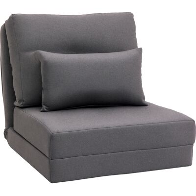 TORMATOR Colchoneta Plegable Para Cama Tipo Silla De Suelo, Diseño 2 En 1, Cojín Extraíble, 60 X 80 X 56 Cm, Gris Oscuro TORMATOR Colchoneta Plegable Para Cama Tipo Silla De Suelo, Diseño 2 En 1, Cojín Extraíble, 60 X 80 X 56 Cm, Gris Oscuro