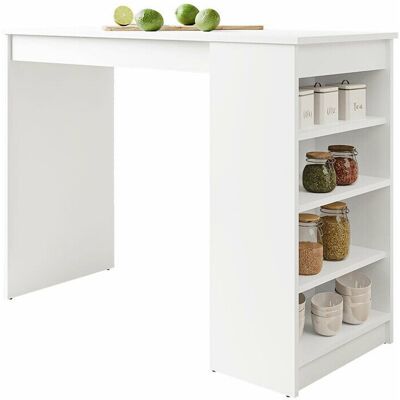 MIRJAN24 Mobilier1 - Mesa De Bar Comfivo 259, Blanco, 102x50x115cm, Aglomerado Laminado MIRJAN24 Mobilier1 - Mesa De Bar Comfivo 259, Blanco, 102x50x115cm, Aglomerado Laminado