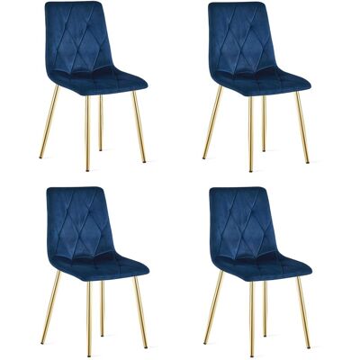 AKORD Silla Libra - Terciopelo Azul Marino / Patas Doradas X 4 AKORD Silla Libra - Terciopelo Azul Marino / Patas Doradas X 4