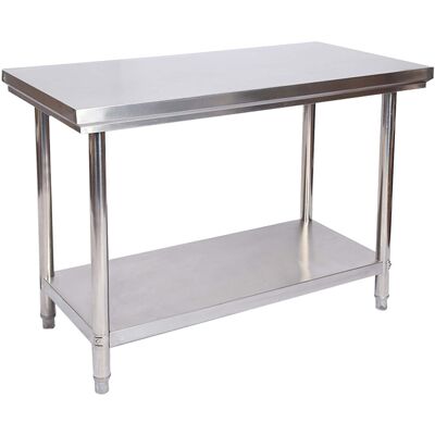 Wiltec - Mesa Trabajo Acero Inox Mesa Jardín 100x60x85 Cm Ajustable Wiltec - Mesa Trabajo Acero Inox Mesa Jardín 100x60x85 Cm Ajustable