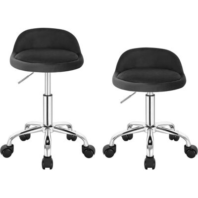 Woltu - 2x Silla De Oficina Terciopelo Silla De Escritorio Sin Brazos Silla Regulable En Altura 43-55cm Con Ruedas Y Respaldo Bajo Gris Oscuro Woltu - 2x Silla De Oficina Terciopelo Silla De Escritorio Sin Brazos Silla Regulable En Altura 43-55cm Con Ruedas Y Respaldo Bajo Gris Oscuro