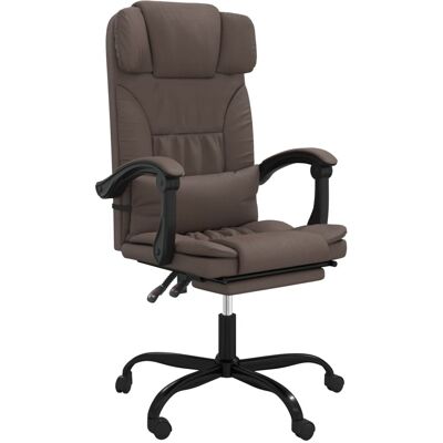 MAISONCHIC - Silla de oficina reclinable - Cuero sintético marrón MAISONCHIC - Silla de oficina reclinable - Cuero sintético marrón