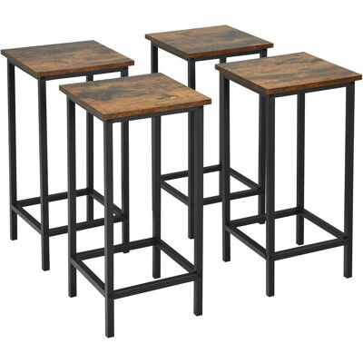 Costway - Juego De 4 Taburetes De Bar Silla Con Marco De Metal Y Reposapiés Taburete Para Bistró Cocina Comedor Costway - Juego De 4 Taburetes De Bar Silla Con Marco De Metal Y Reposapiés Taburete Para Bistró Cocina Comedor