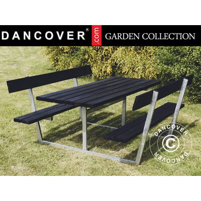 Mesa De Picnic Con Respaldo, 1,8x1,75x0,85m, Negra - Dancover Mesa De Picnic Con Respaldo, 1,8x1,75x0,85m, Negra - Dancover